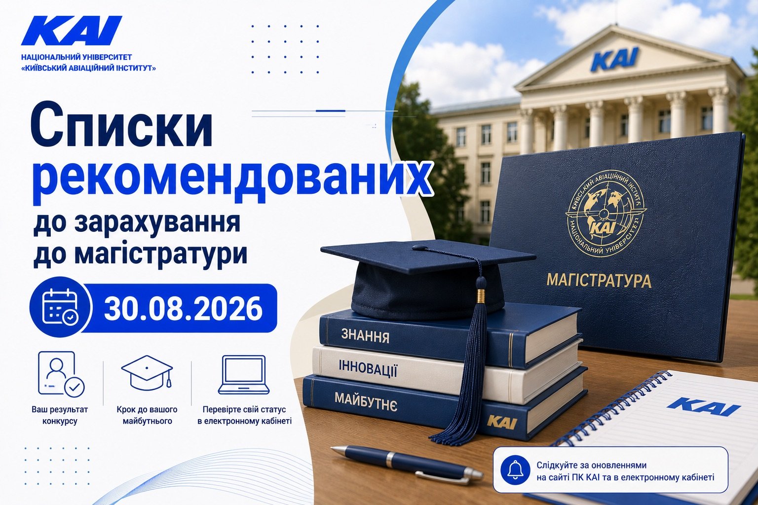 Списки рекомендованих до зарахування до магістратури 30.08.2026